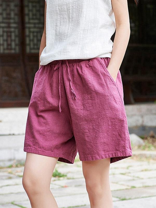 Solid Wide Leg Shorts