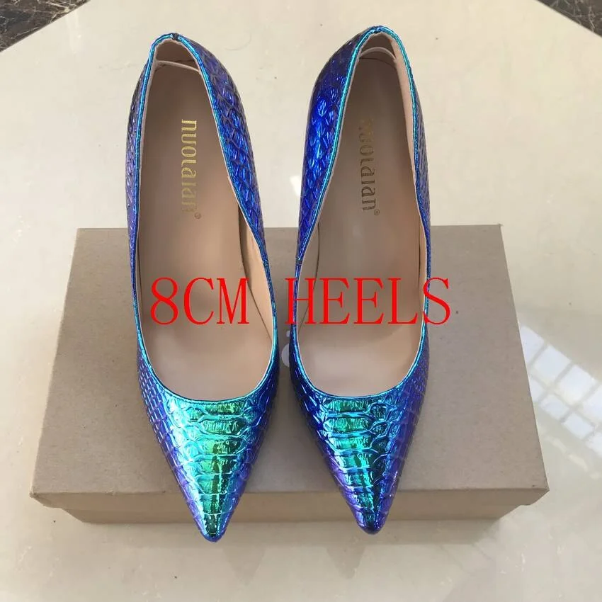 2019 Brand Women Pumps Snake Printing Shoes Woman Pointed Toe High Heels Shoes Luxury Designer Wedding Bridal Party Sexy Shoes