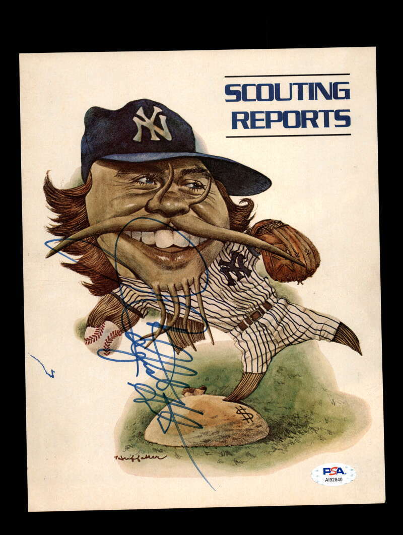 Jim Catfish Hunter PSA DNA Coa Signed 8x10 Vintage 70`s Yankees Photo Poster painting Autograph