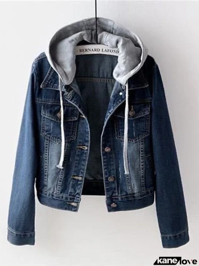 Women's Denim Jacket Hoodie Jacket Outdoor Street Daily Spring Summer Regular Coat Regular Fit Breathable Streetwear