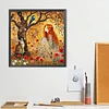 Diamond Painting-5D Full Round Drill Girl and Tree(40x40cm)