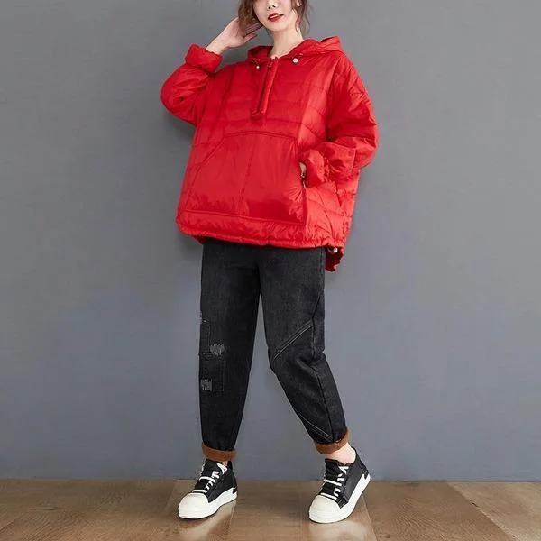 plus size oversized Cotton hooded casual loose autumn winter woman jacket 2020 Coat clothes women outerwear