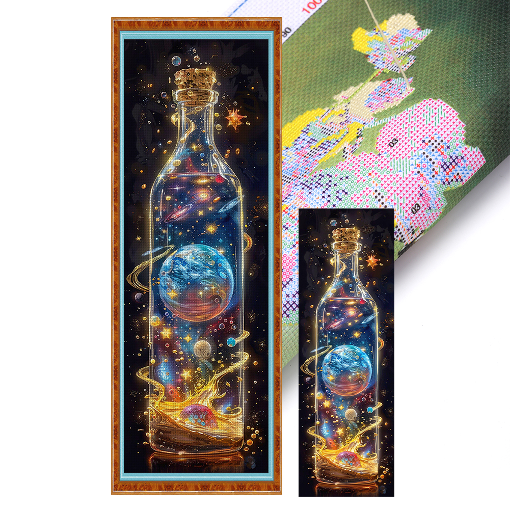 Universe In Bottle Full 11CT Pre-stamped Canvas(30*90cm) Cross Stitch