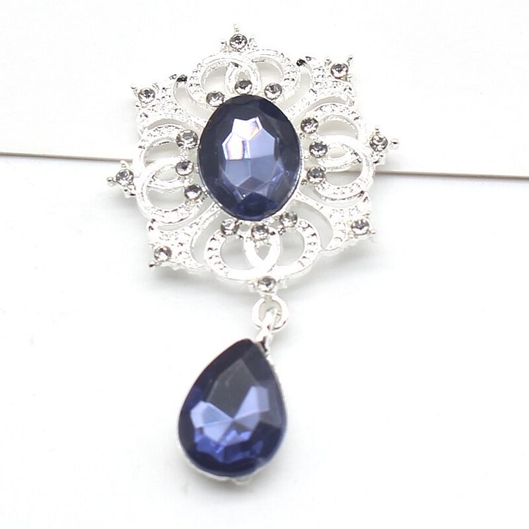 New Fashion 10Pcs/Lot 27*50MM Rhinestone Alloy Flat Brooch Pendant DIY