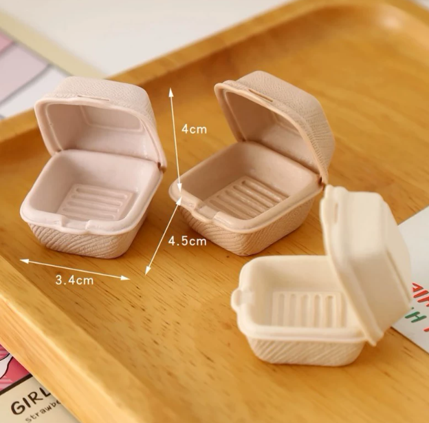 Mini Hamburger Takeout Box Charm