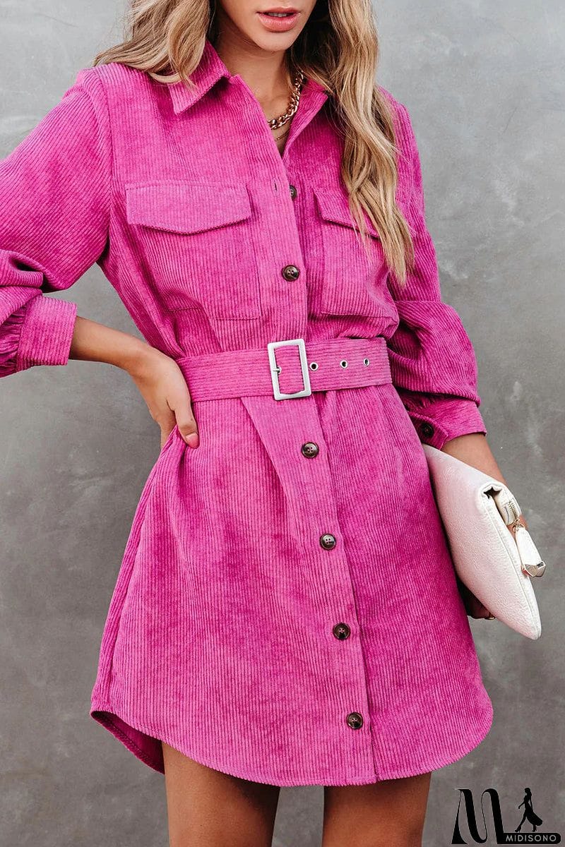 MidiSono - Sweet Elegant Pocket Frenulum Solid Color Square Collar A Line Dresses(3 Colors)