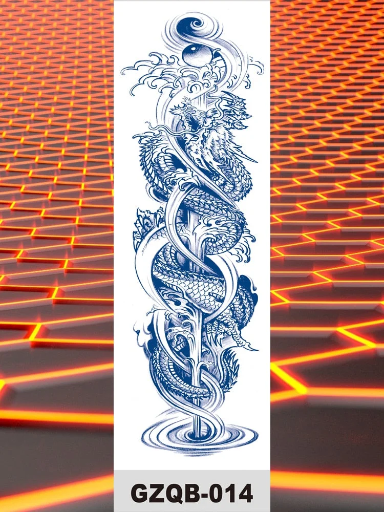 Temporary Flower Full Arm Tattoos Stickers Indian Wolf Dragon Navigator Totem Juice Ink Men Women Girl Leg Fake Tatoo Hot Sale