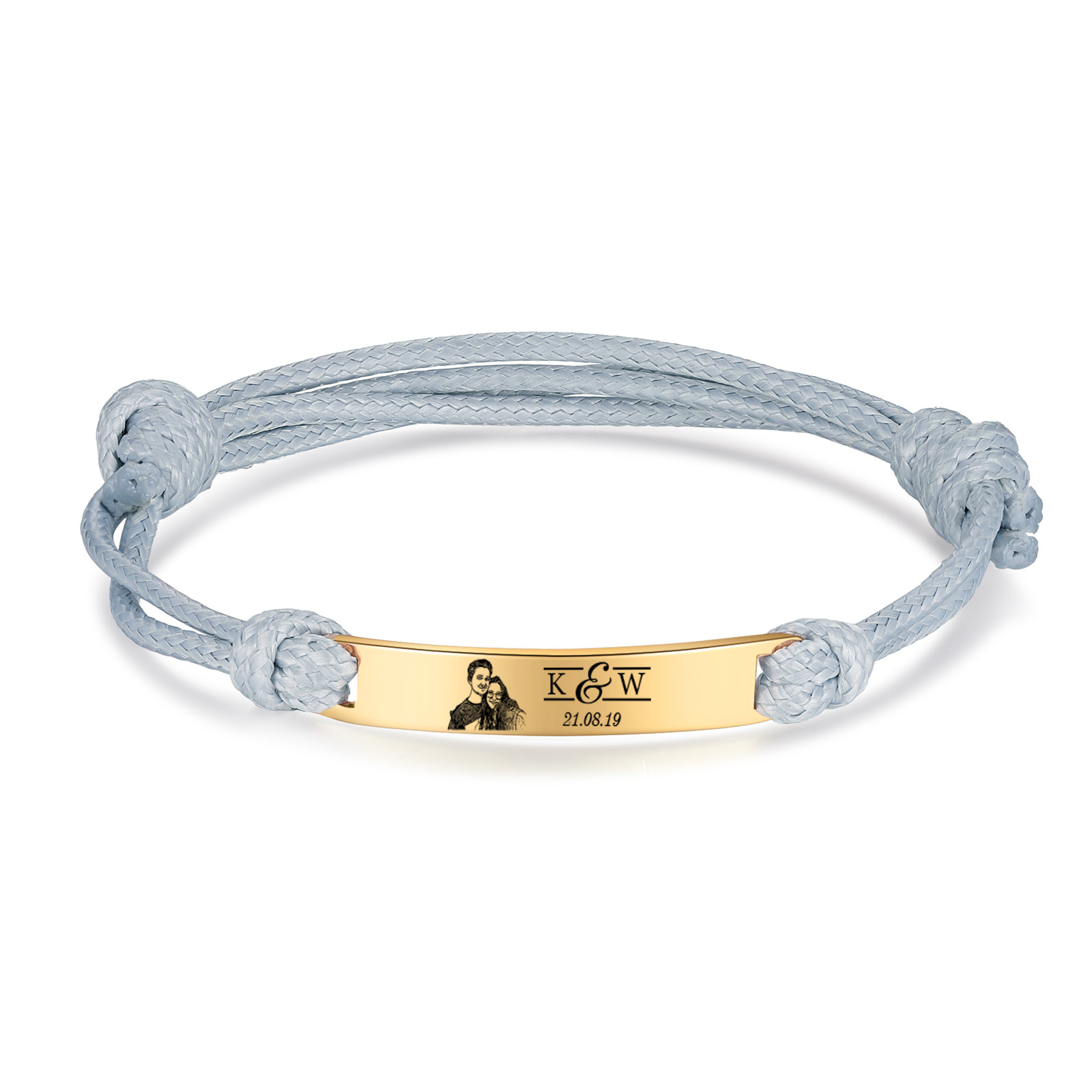 Braccialetti acciaio inox 1 nome 2 lettere e 1 foto personalizzabili per coppia multicolori da scegliere