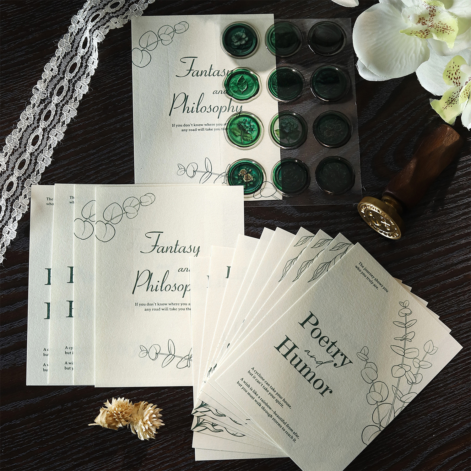 재료 패키지 - 이름 없는 편지 시리즈 빈티지 영어 화재 페인트 접착제