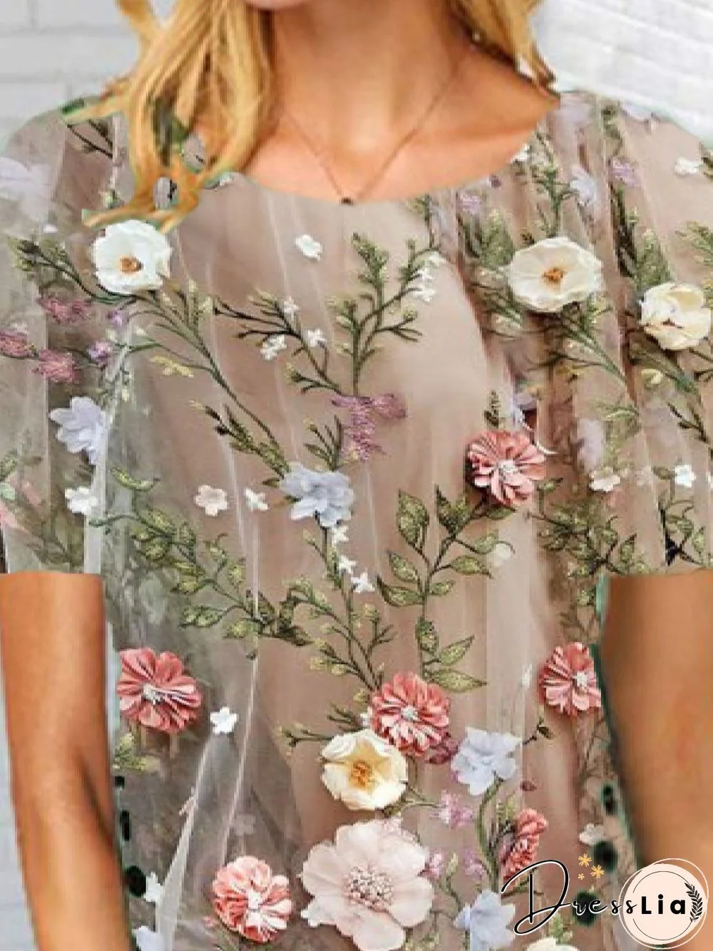 Vintage Crew Neck Short Sleeve Tops