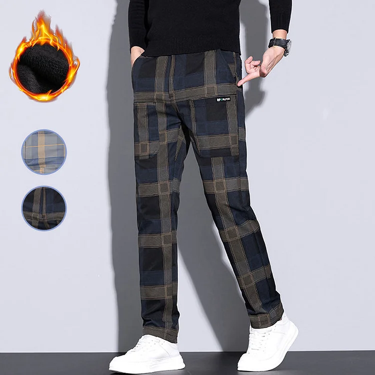 🌟Men's Multi-Pocket Plaid Casual Pants👖