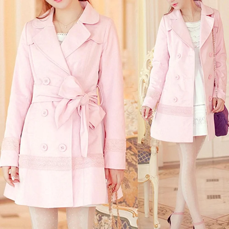 S/M/L Pinky Princess Double-breasted Fashion Coat SP153501