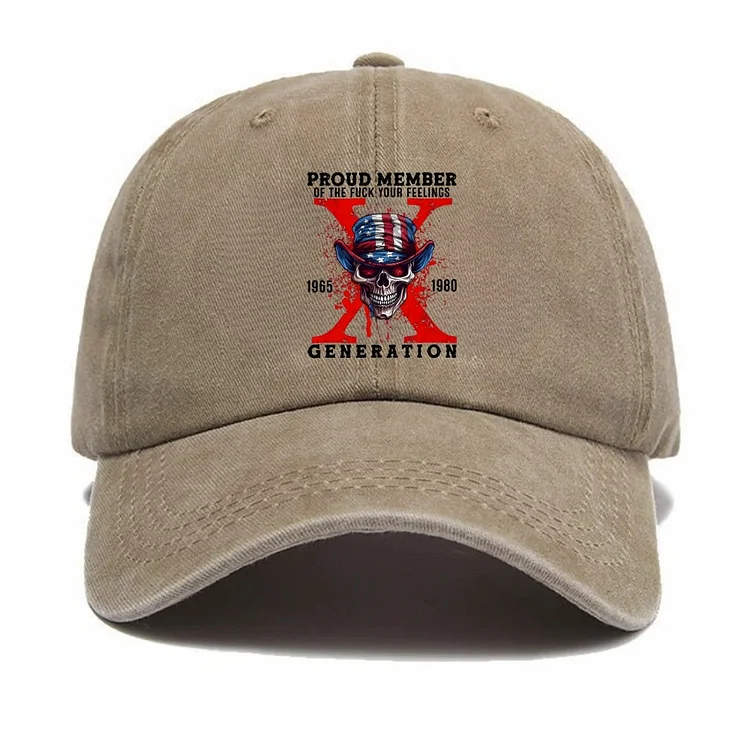 Gen X Skull Towside Printing Unisex Hat EST Cap 