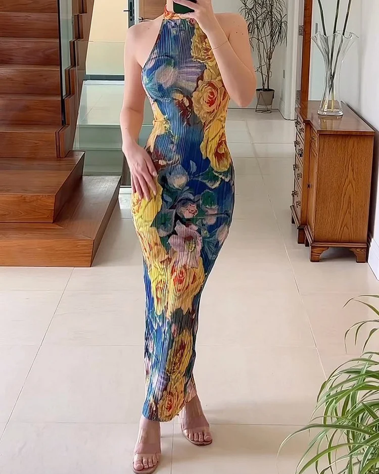 Fashion Sleeveless Printed Dress