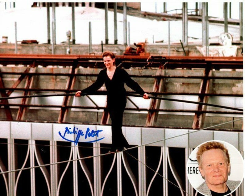 Philippe petit signed autographed nyc twin towers Photo Poster painting high-wire artist