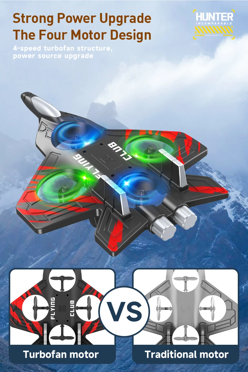 Tegooe Tegooe RC Stunt Glider for Kids - Durable EPP Foam Remote Control Airplane with 24G System