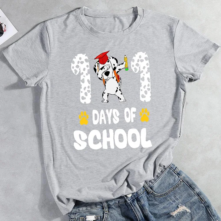 101 Day of school Round Neck T-shirt-0026020