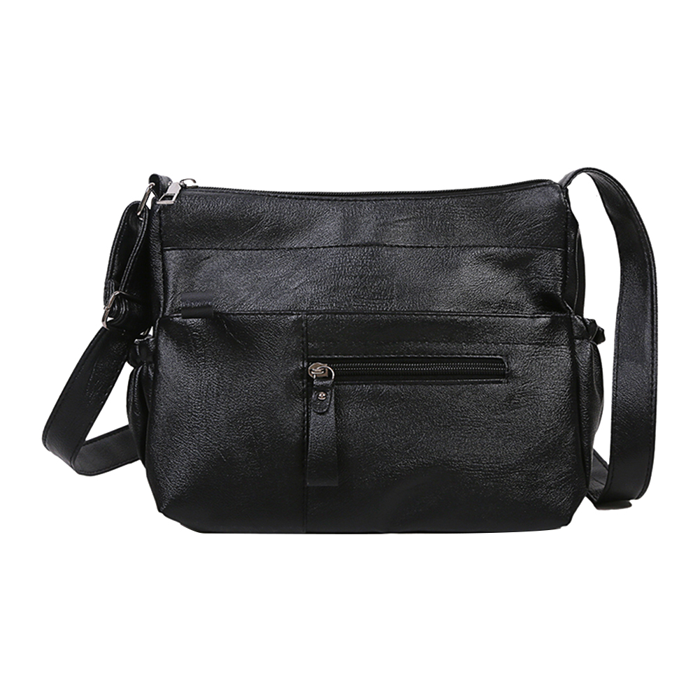 

PU Shoulder Messenger Bag Multi-zipper Large Capacity Mother Handbag, 501 Original