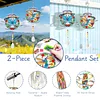 2pcs DIY Diamond Painting Bird Butterfly Wind Chimes Crystal Window Suncatcher Craft Set Birthday Gifts Home Garden Decor