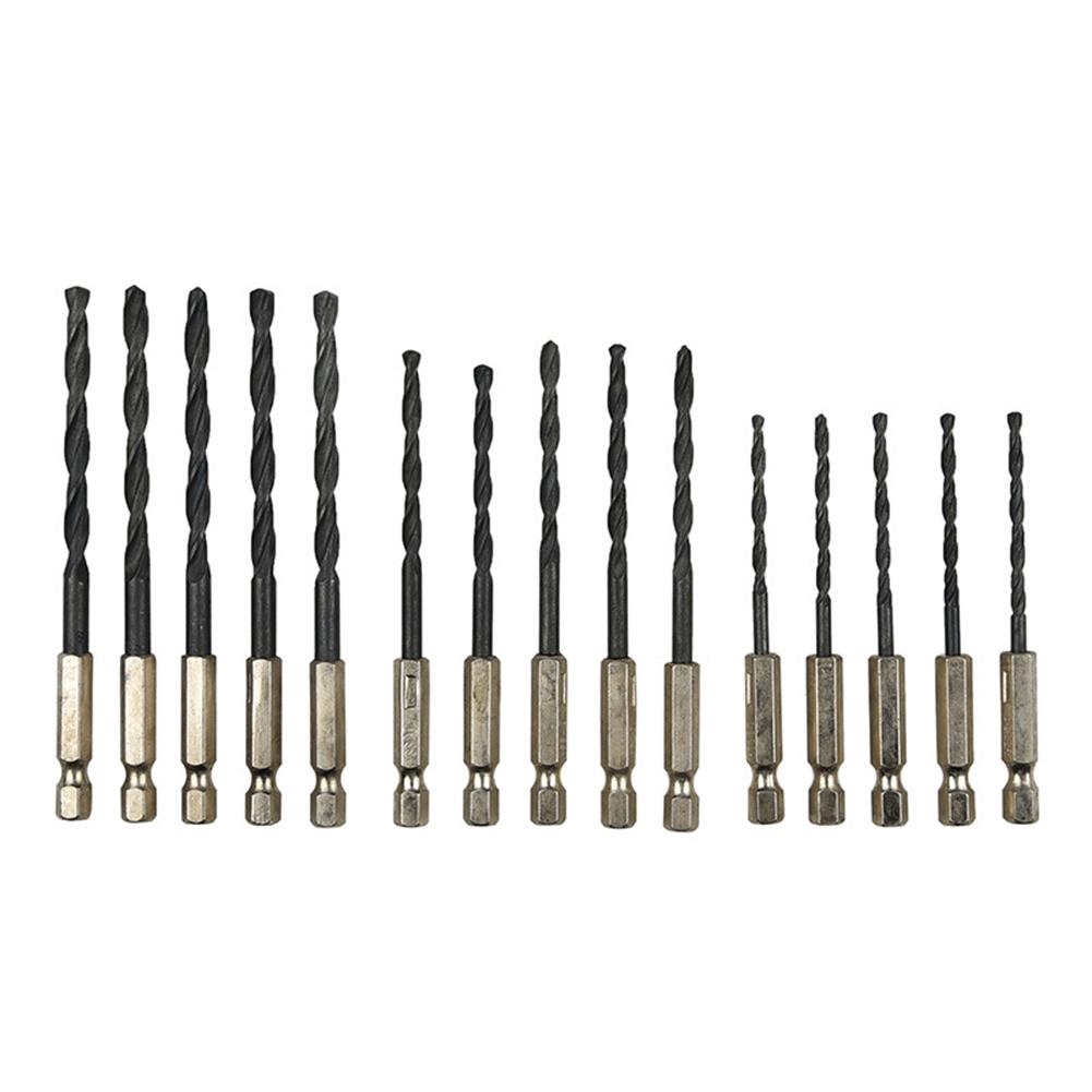 

15Pcs Hss Hex Shank Drill Bits Set Hexagonal Screw Twist Electric Drills, 501 Original
