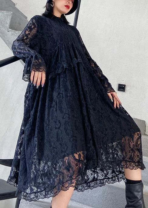 Organic lace Ruffles quilting clothes Photography black Dresses