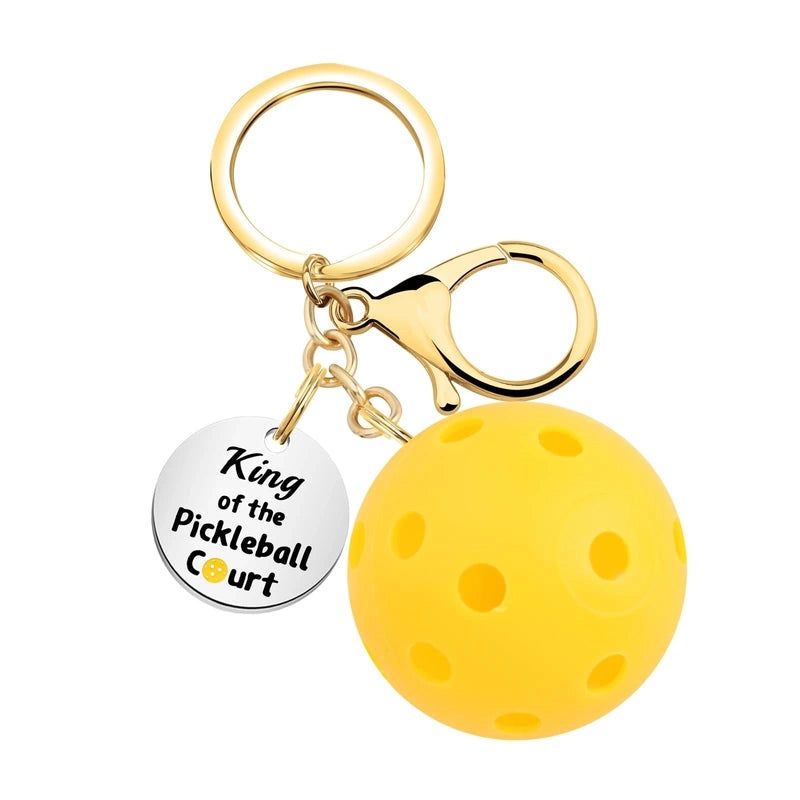 Minimalist Pickleball Stainless Steel Unisex Bag Pendant Keychain