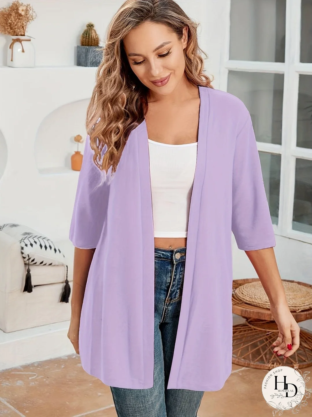 Women's Plus Size Open Front Cardigan