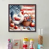 American Flag And Hen-11CT Stamped Cross Stitch 40*40cm/15.75*15.75in