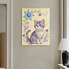 DIY Pearl Painting Kitten for Home Wall Decor with Frame(40x30cm)