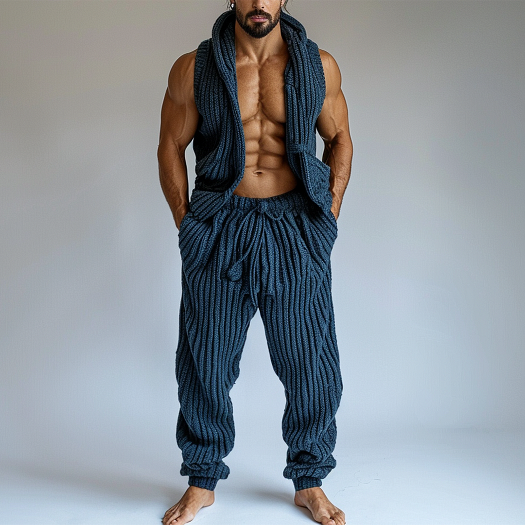 Men's Casual Knitted Sleeveless Suit-inspireuse