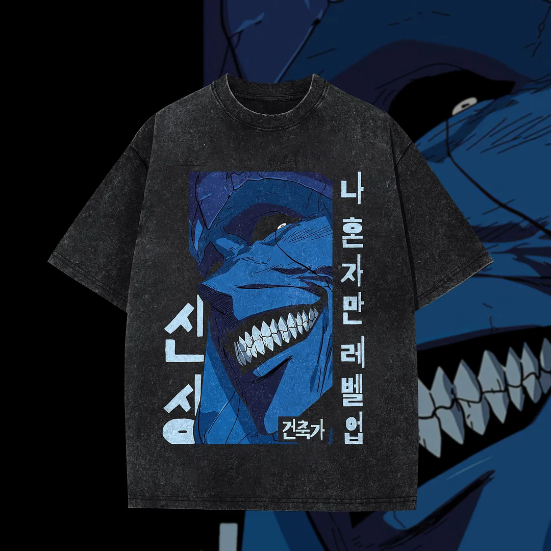 Solo Leveling Vintage Anime Washed T-Shirt