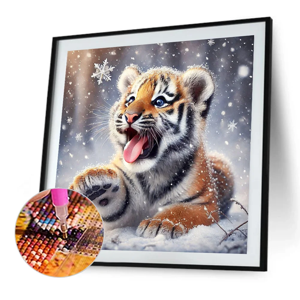 Diamond Painting - Full Square Drill - Winter Tiger(Canvas|35*35cm)