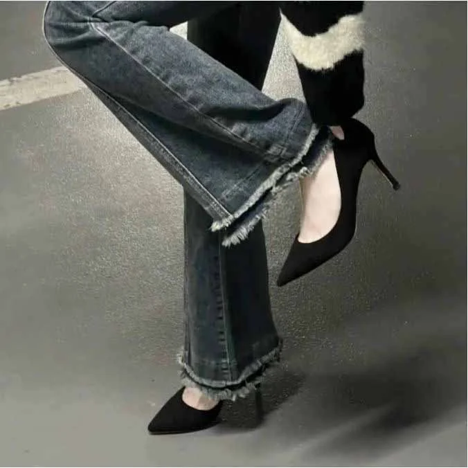 Breakj Breakj High-Heeled Women's Thin Heel 2025 Pointed Spring New Etiquette Single Shoes Professional Commuter Do Not Tired Work Shoes