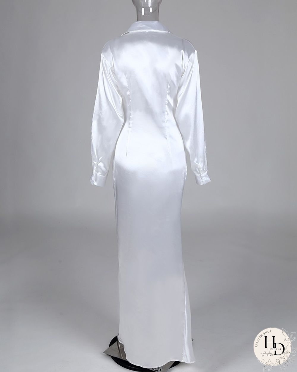 Solid Twisted Design High Slit Maxi Dress