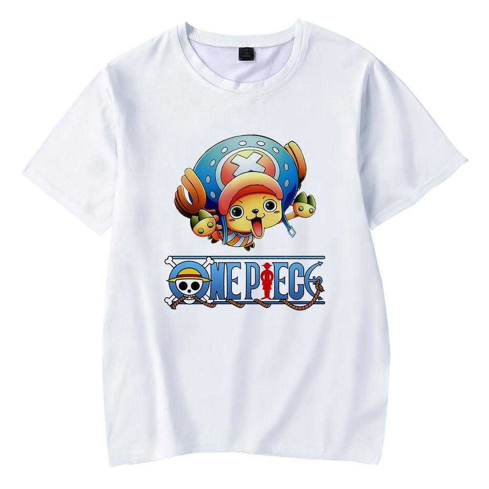 ONE PIECE T-Shirt Crew Neck Short Sleeves Summer Top for Kids Adult Home Outdoor Wear