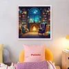 Study Room At Night-11CT Stamped Cross Stitch 45*45cm/17.72*17.72in
