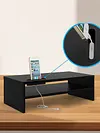 2-Tier Monitor Stand Riser with Phone Holder & Cable Management for Home Desktop