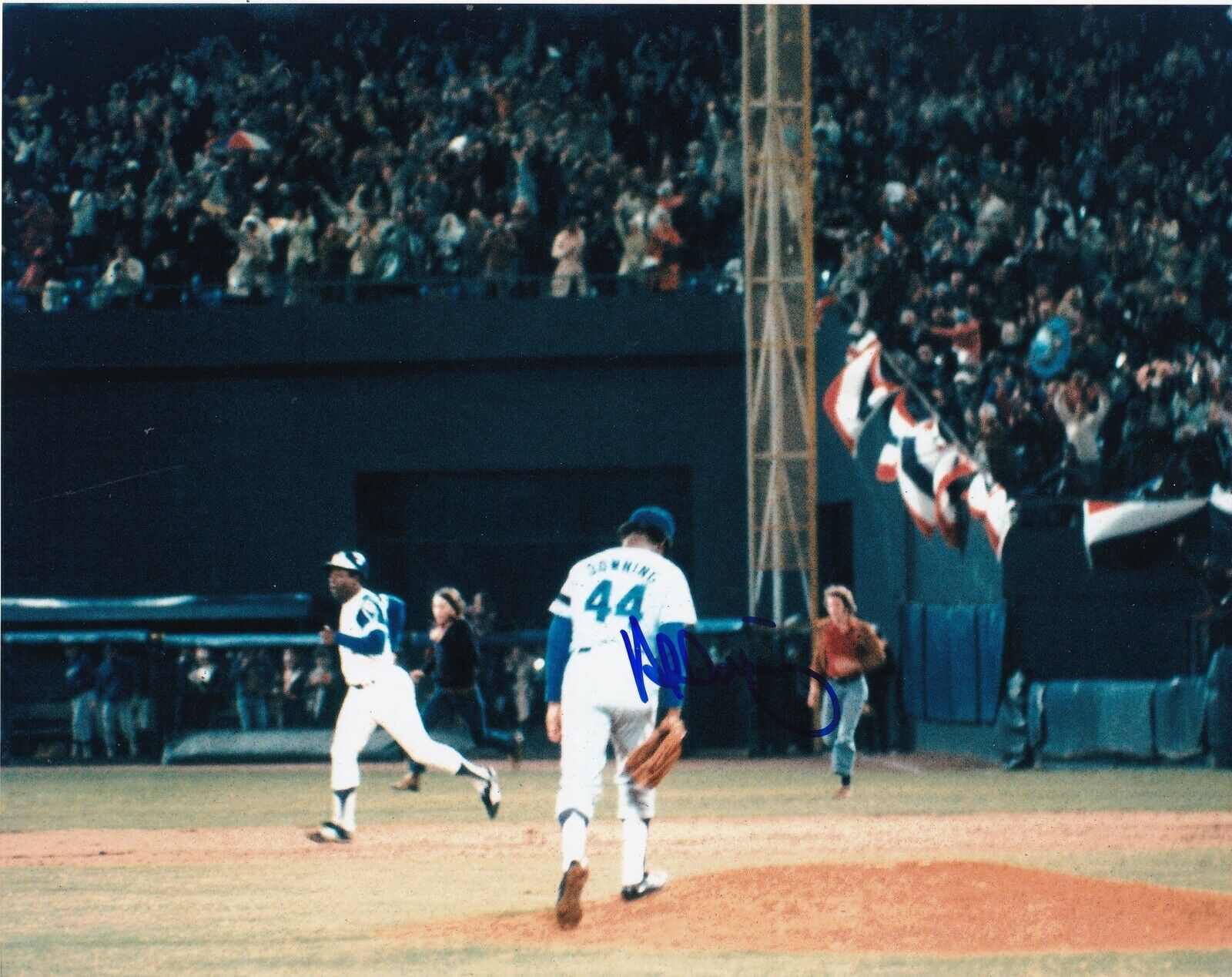 AL DOWNING LOS ANGELES DODGERS ACTION SIGNED 8x10