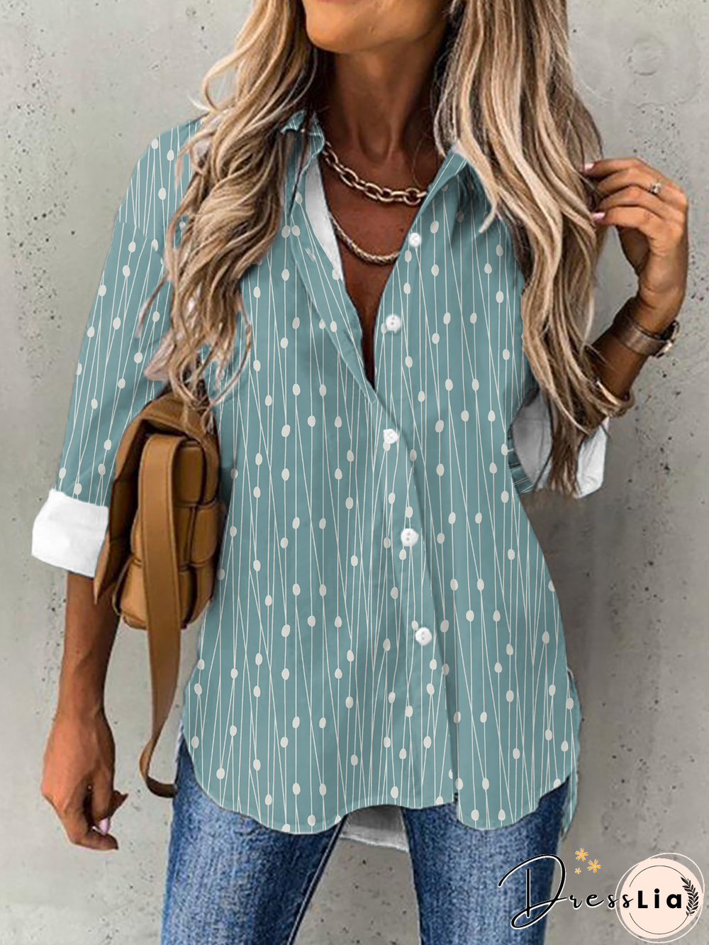 Loose Geometric Casual Blouse