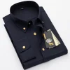 High-end business casual solid color no-iron anti-wrinkle shirt