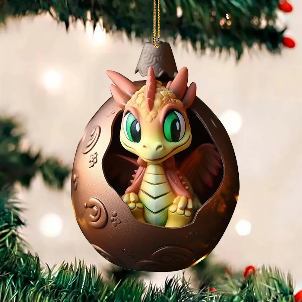 Christmas Dragon Egg Decoration Novelty Cute Acrylic Party Favors (A)