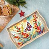 (US Only)Wooden Gorgeous Butterfly 5D DIY Diamond Painting Tray Art Craft with Handle