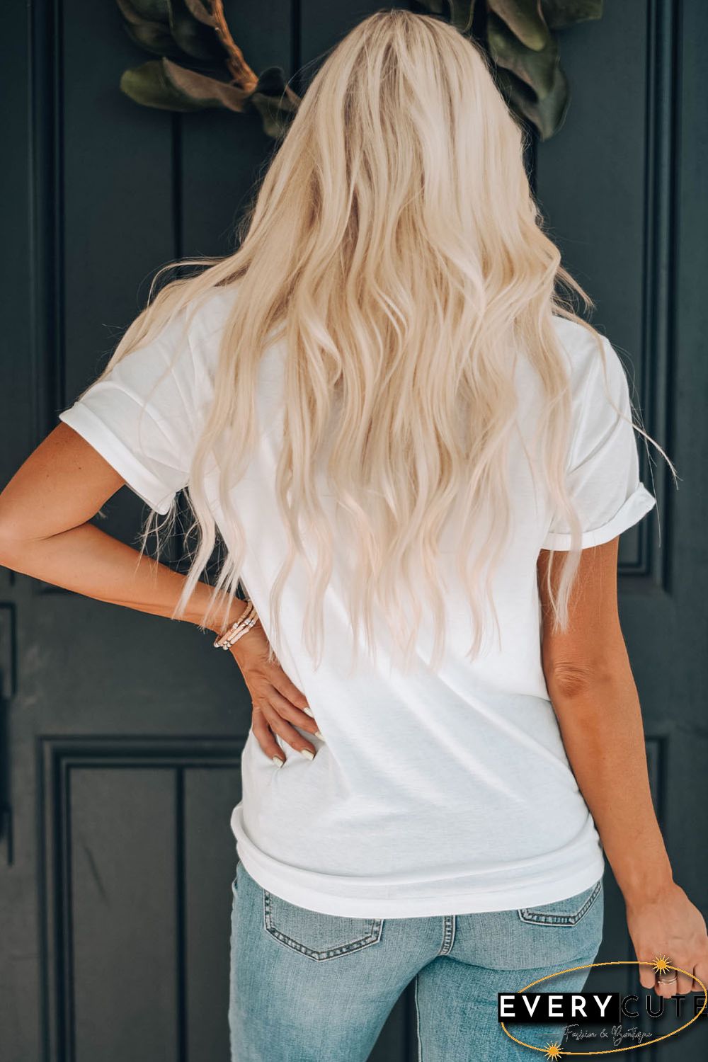 White This Is Power In The Name Of Jesus Leopard Letter Graphic Tee