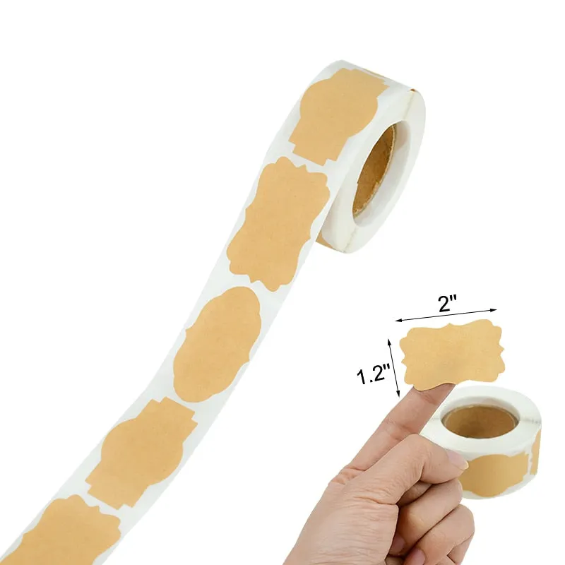 300pcs Blank Kraft Label Stickers Cake Baking DIY Seal Label Wedding Party Decoration Gift Tags Kitchen Jars Stationery Stickers