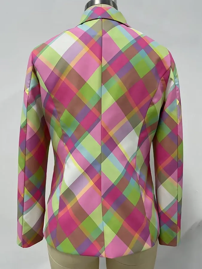 Women's Fashion Printed Slim Blazer