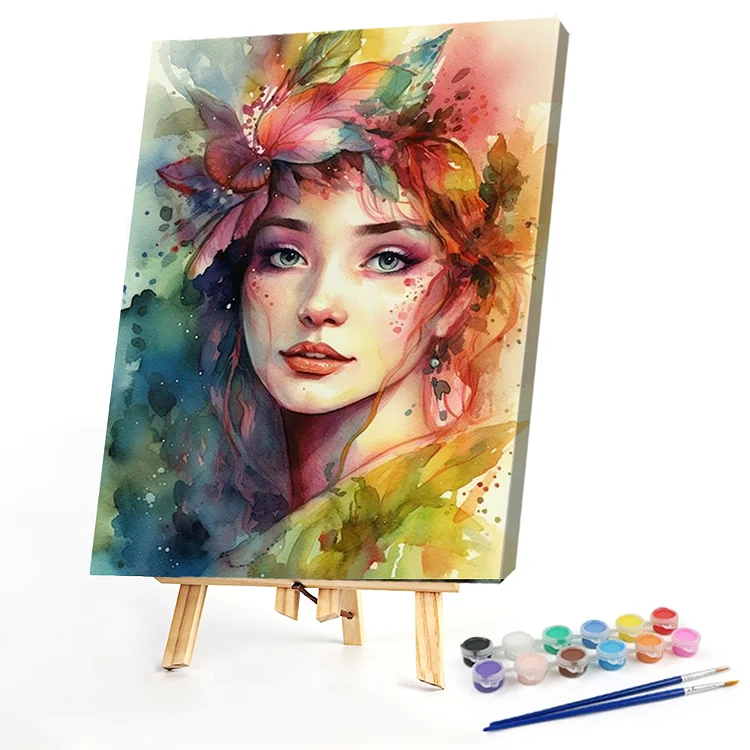 Oil Paint By Numbers - Watercolor Girl - 40*50CM