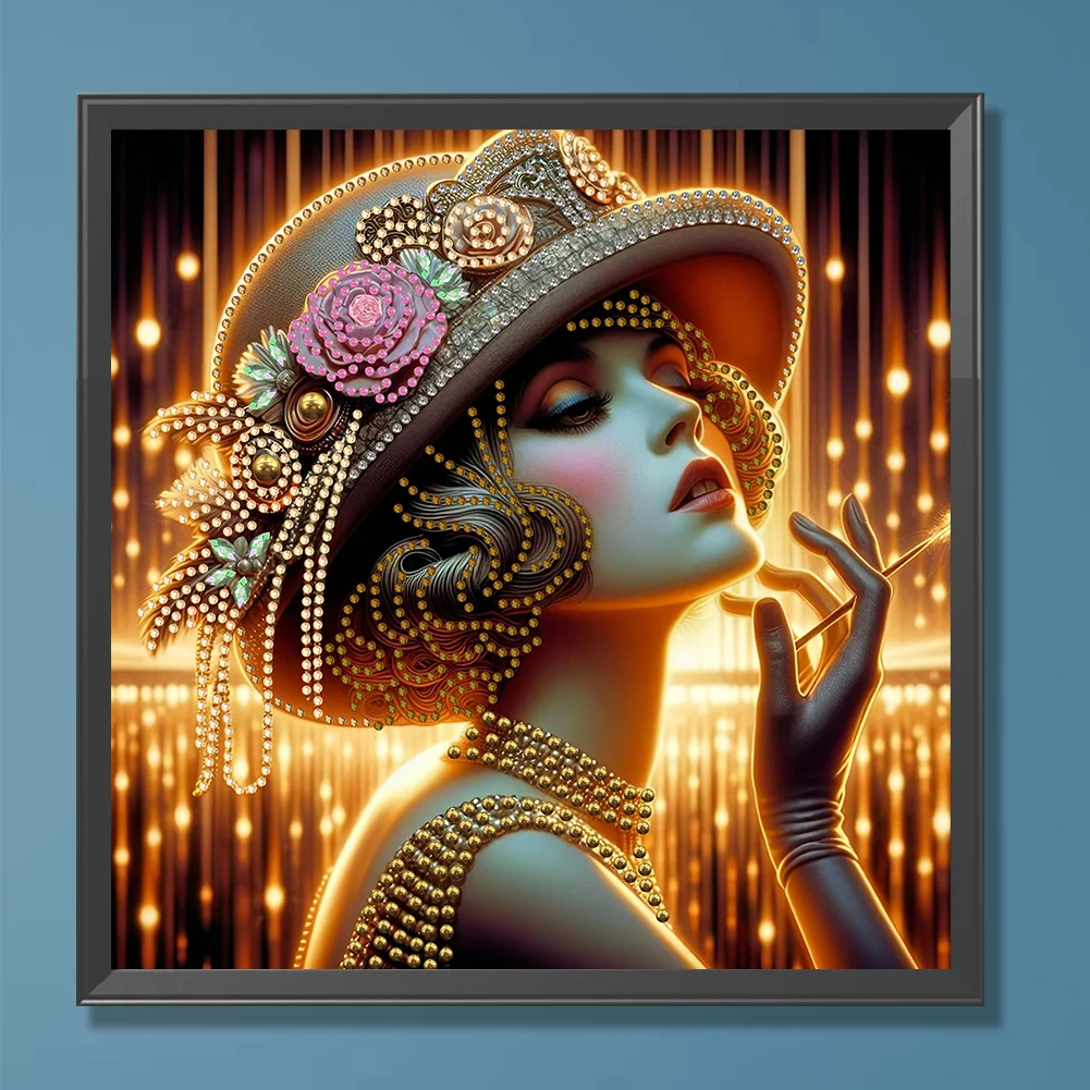 Diamond Painting - Partial Special Shaped Drill - Girl(Canvas|30*30cm)