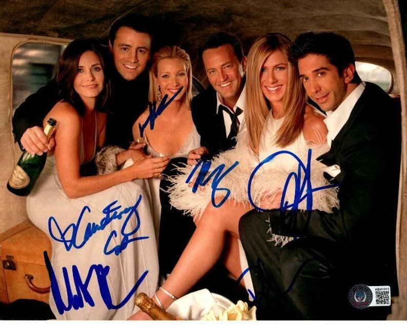 Friends signed 8x10 cast Photo Poster painting beckett bas loa