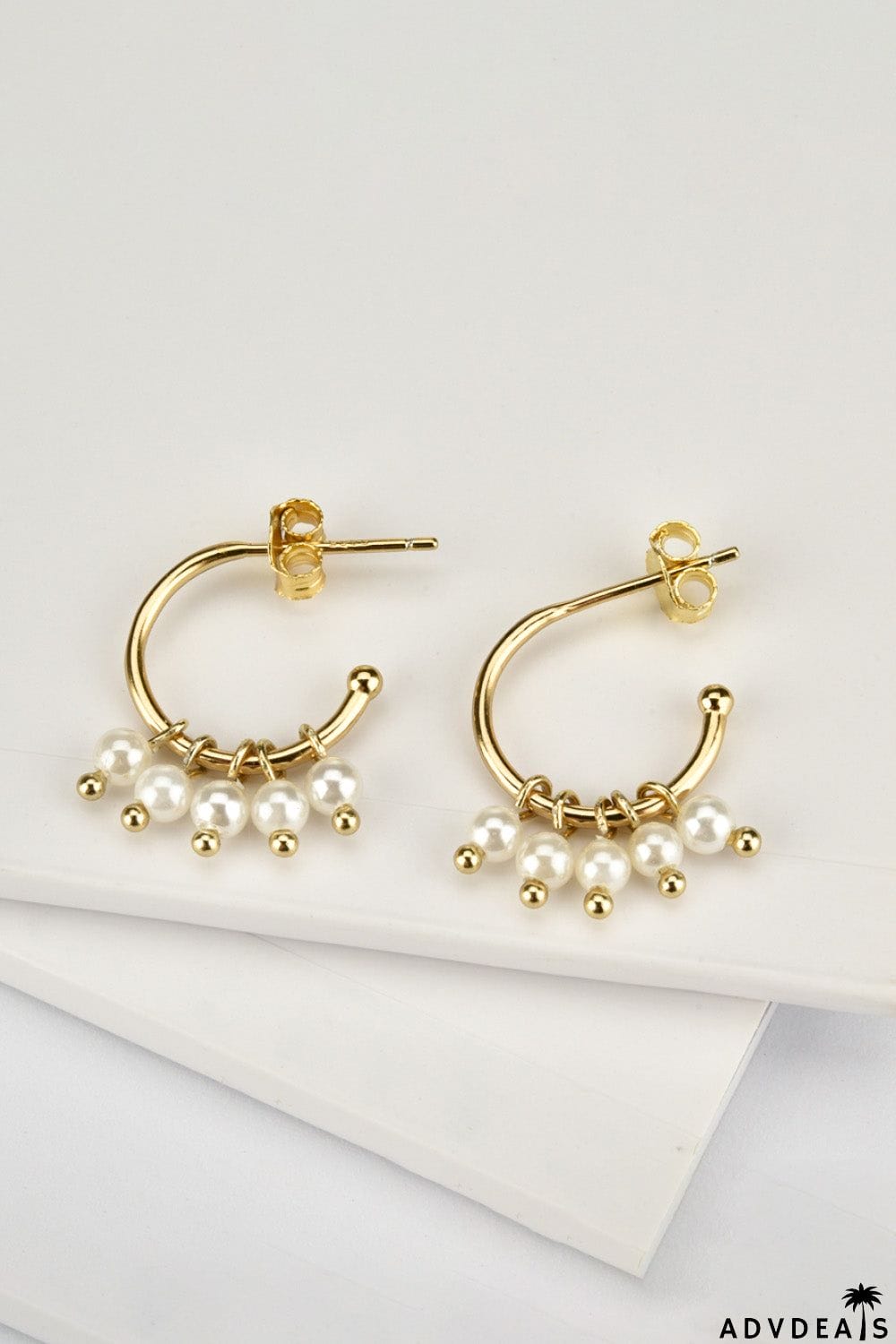 Pearl 925 Sterling Silver C-Hoop Earrings