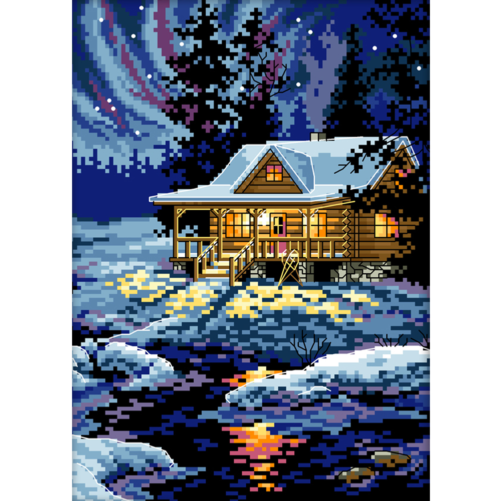 

Arctic Night - 11CT Stamped Cross Stitch - 27*38CM, 501 Original